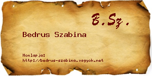 Bedrus Szabina névjegykártya